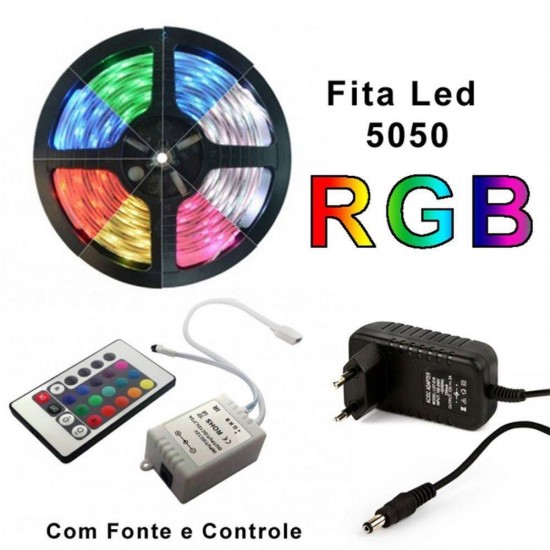 Fita LED RGB com Comando Remoto (5m)